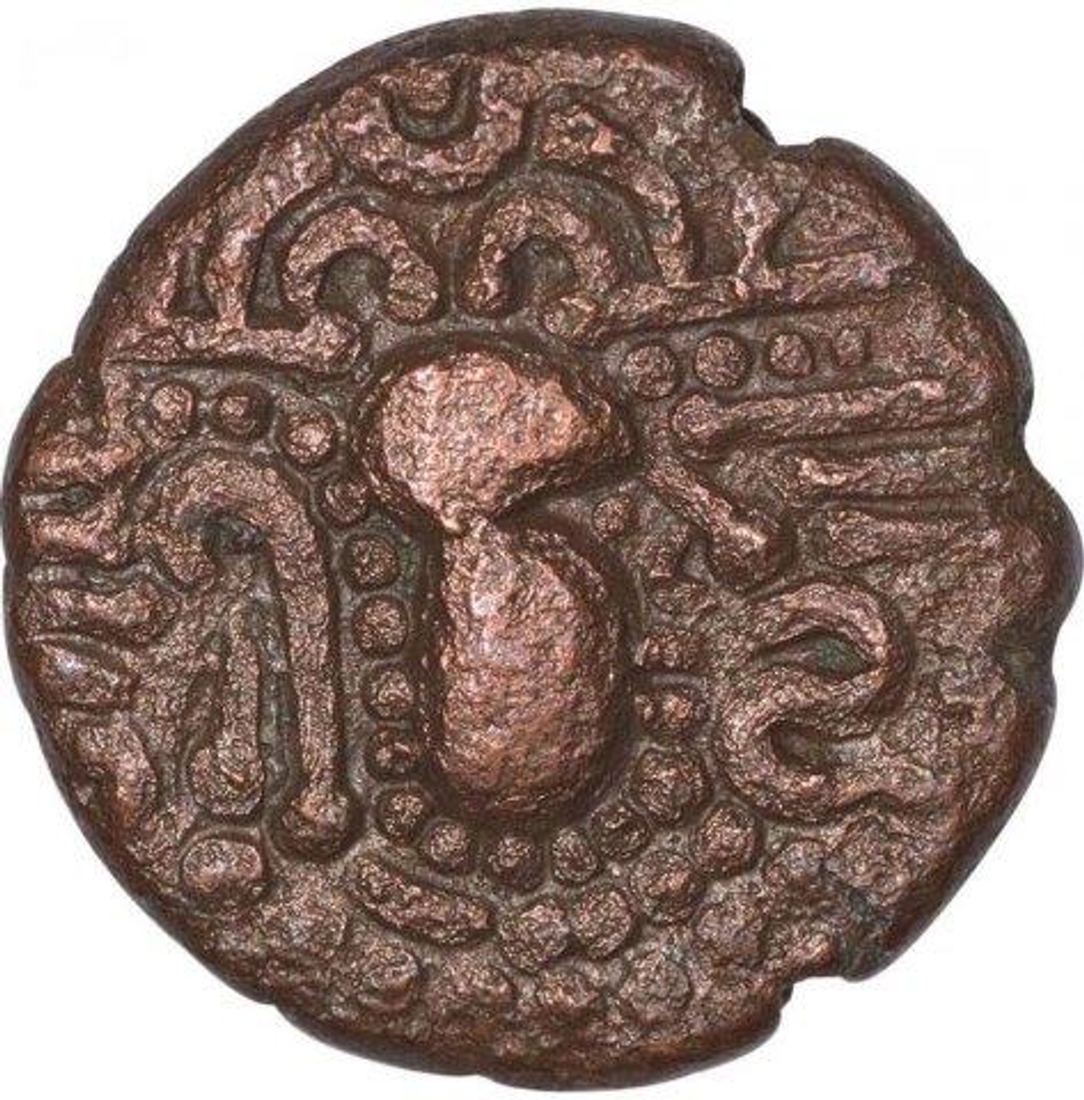 Copper Dramma Coin of Chalukyas of Gujarat.