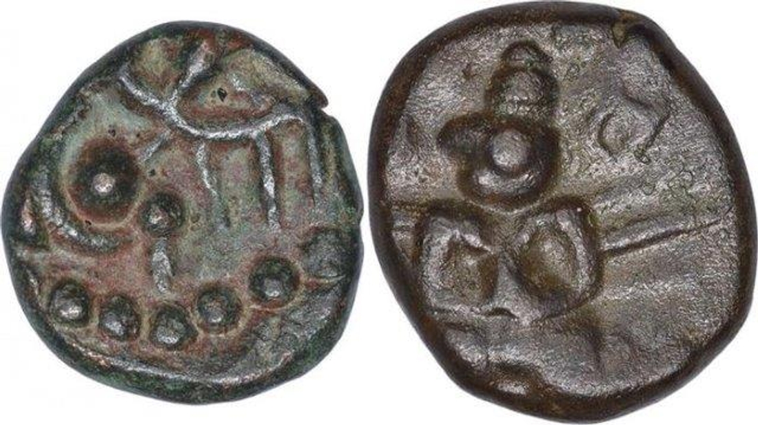 Copper Kasu Coins of Krishnadevaraya of Vijayanagara Empire.