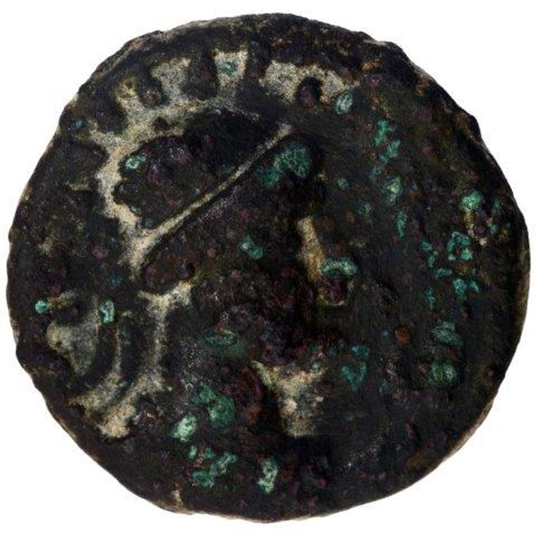 Copper Tetra Drachma Coin of Soter Meghas of Kushan Dynasty.