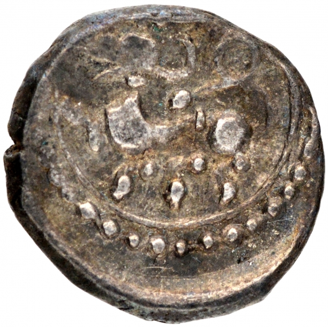 Silver Ten Rattis Coin of Saluvamalla of Vijayanagara Empire.