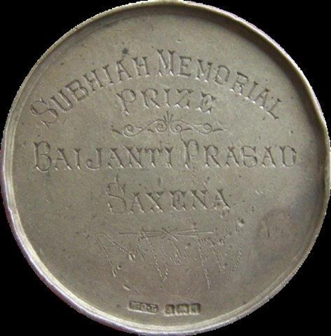 Hallmarked Silver Medal by Agriculture College, Cawnpore, 4 Year Diploma Final. Year 1918, Very Fine, Rare