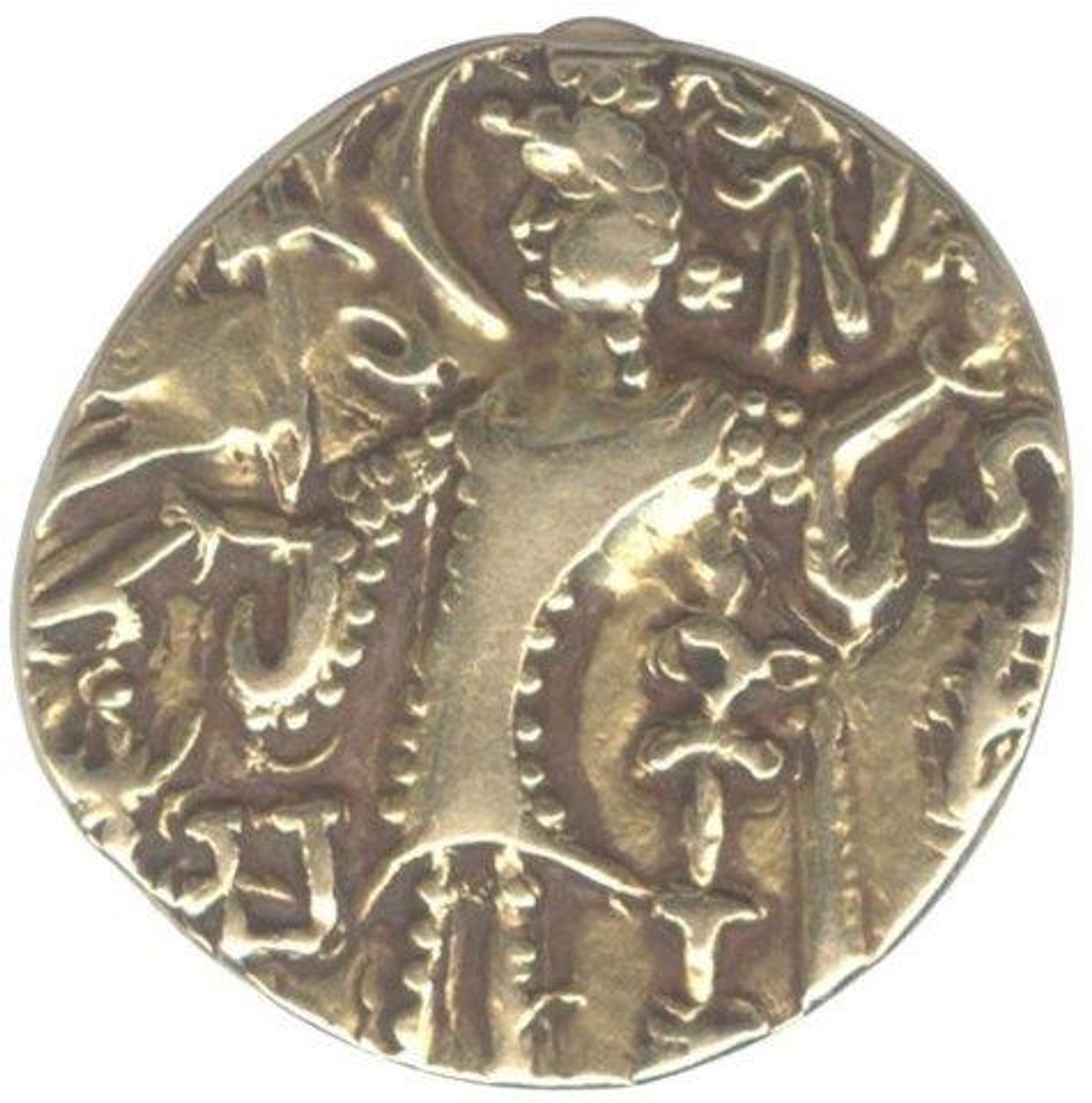 Gold A V Stater Coin of  King Gadahara of A V Stater of Kushan Dynasty.