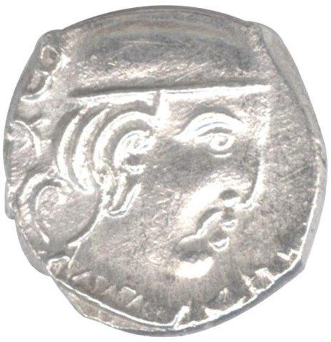 Silver Drachma Coin of  Svami Rudrasena III of Kardamaka family of Western Kshatrapas.