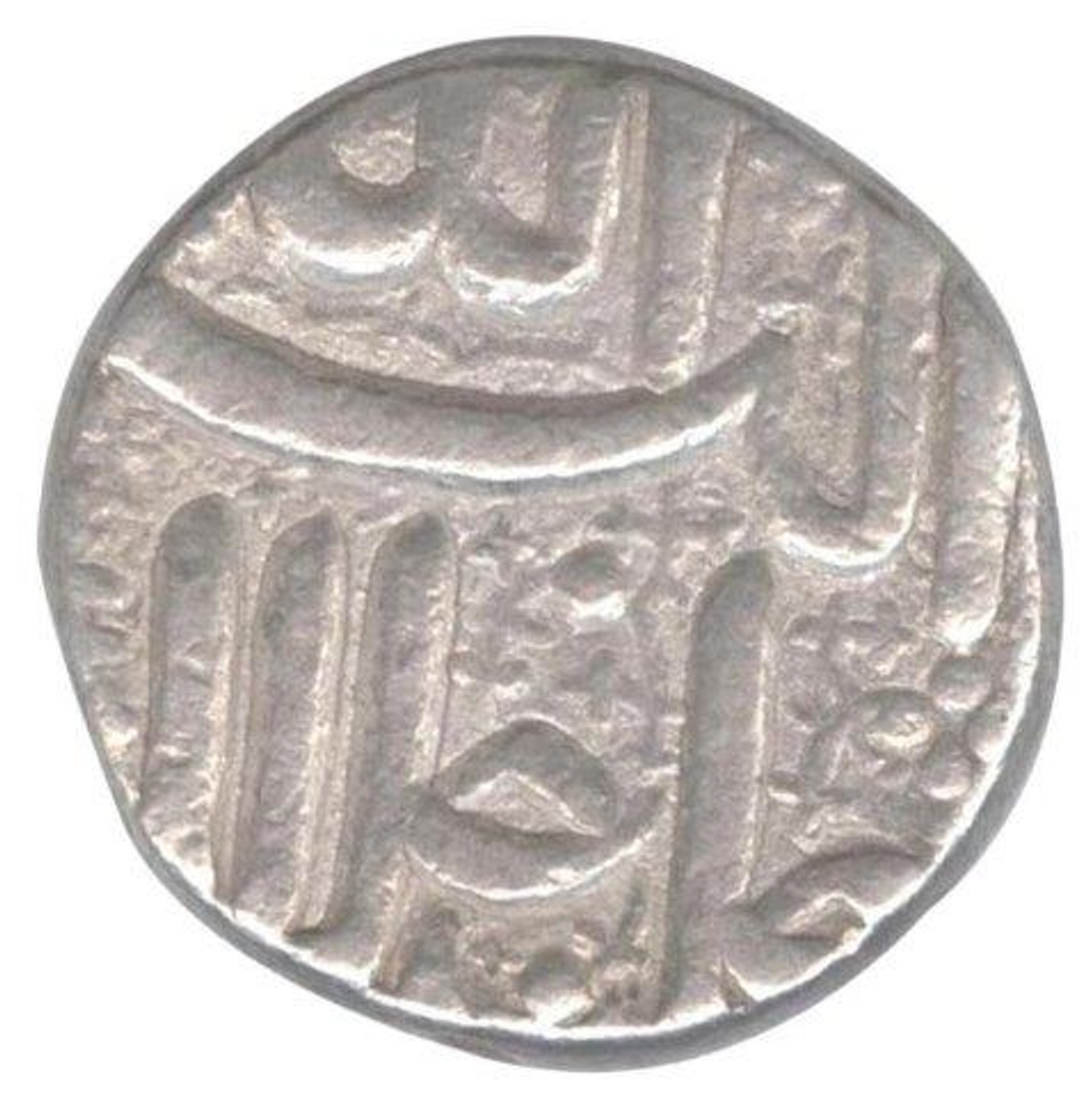 Silver One Rupee Coin of Akbar of Ahmadabad Mint.