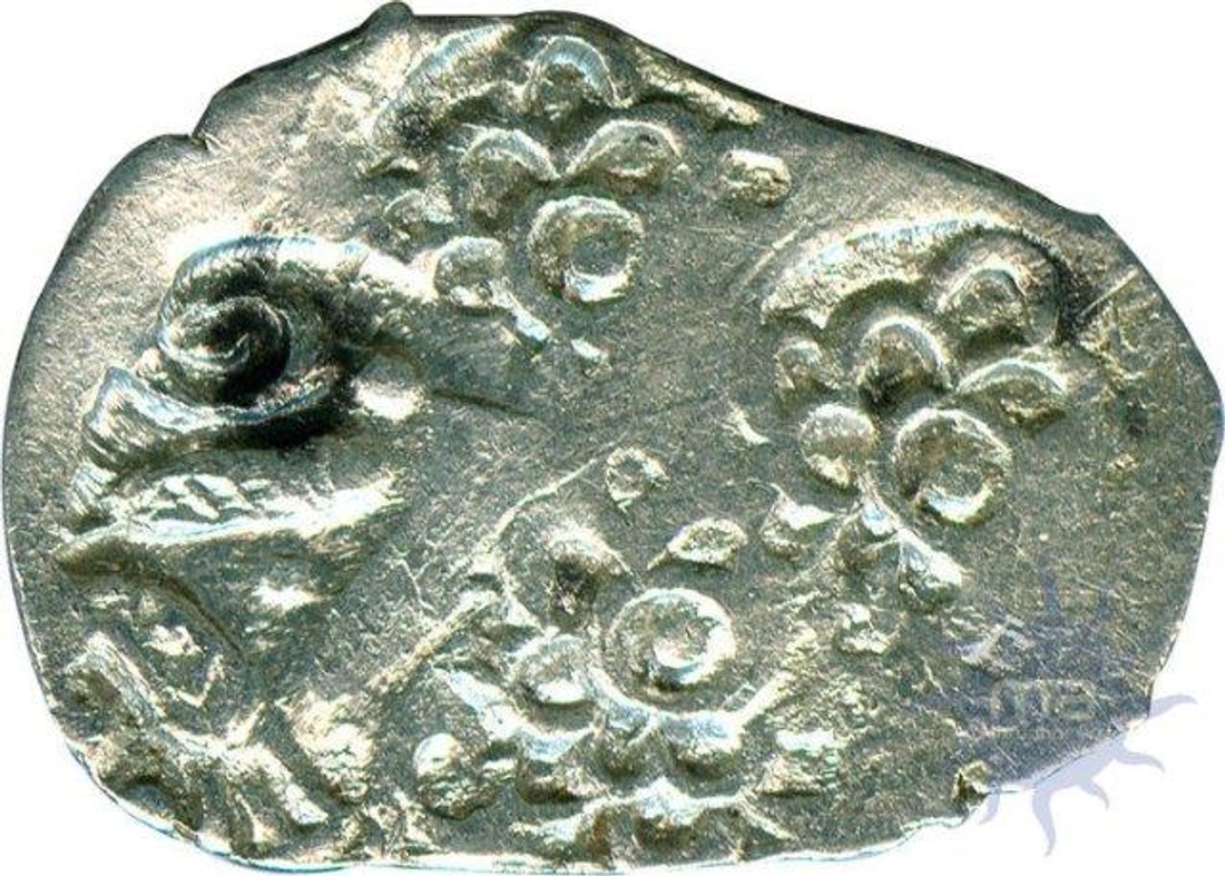 Punch Marked Silver Karshapana Coin of  Rath Hoard type of Erich Janapada.