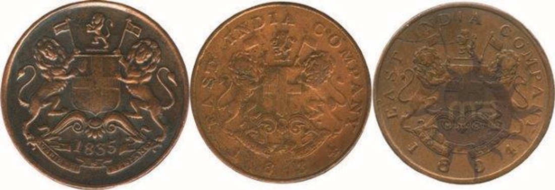 Half Anna Coins of East India Company.