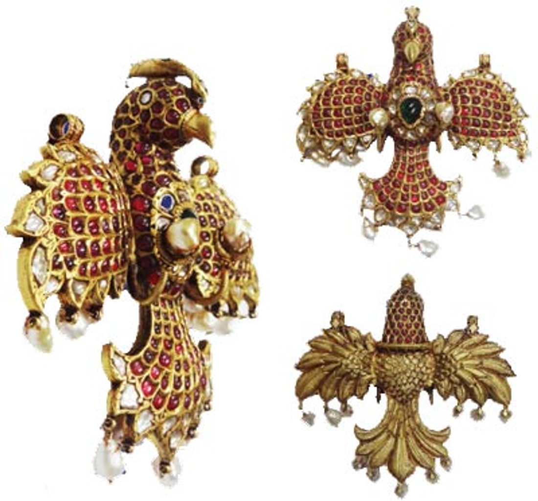 Garuda Antique Pendant of Gold - Handcrafted in India