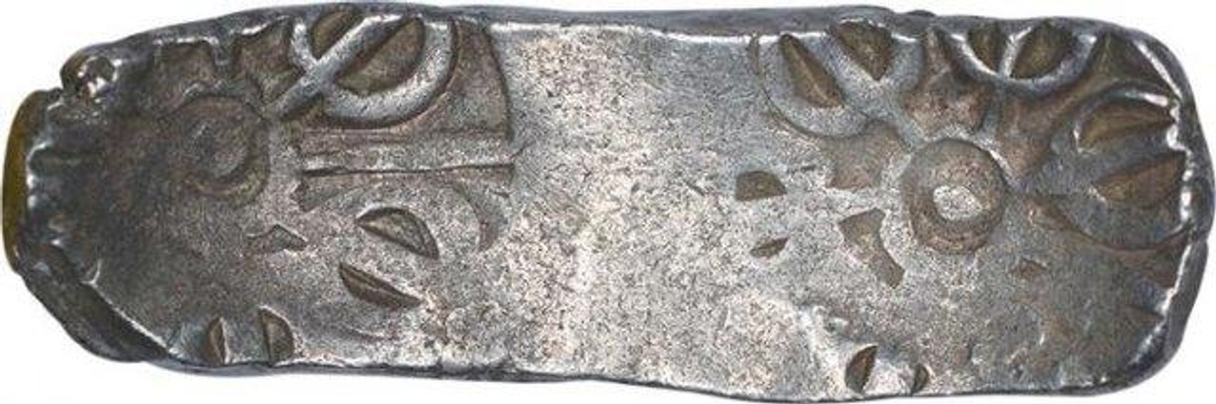 Silver Shatamana Bentbar Punch Marked Coin of Gandhara Janapada.