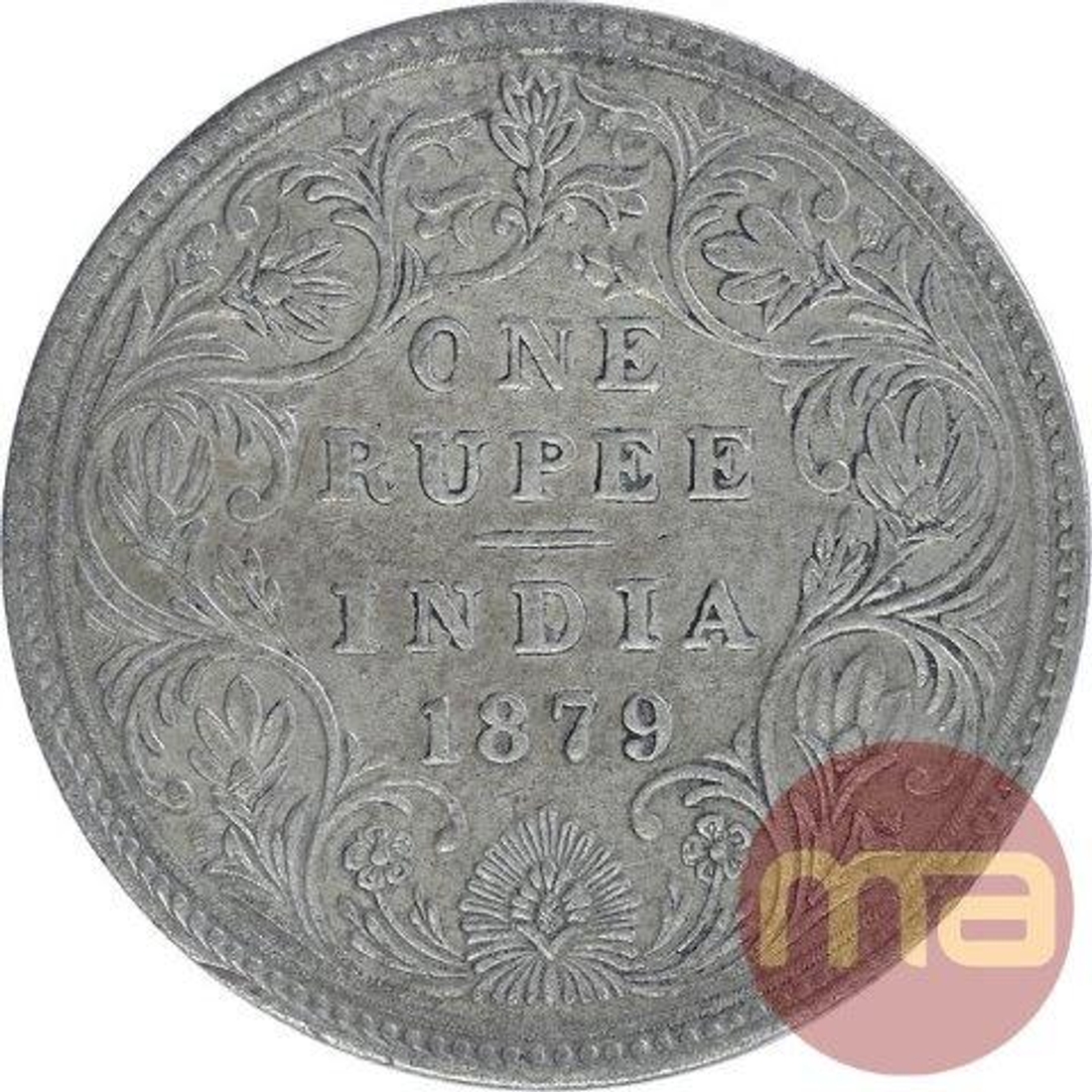 Silver One Rupee Coin of Victoria Empress of 1879.