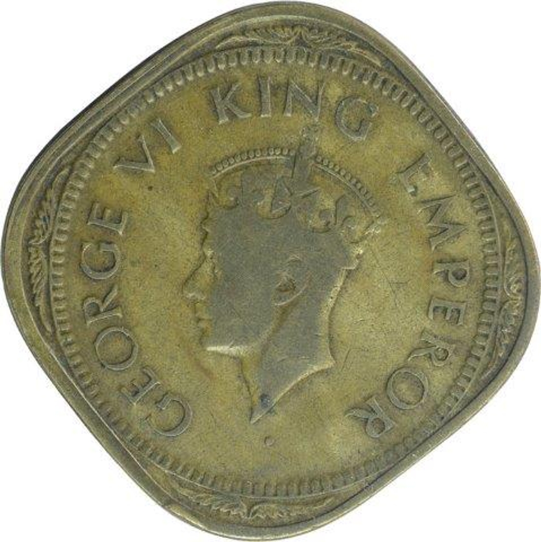 Error Copper Nickle Two Annas Coin of King George VI.