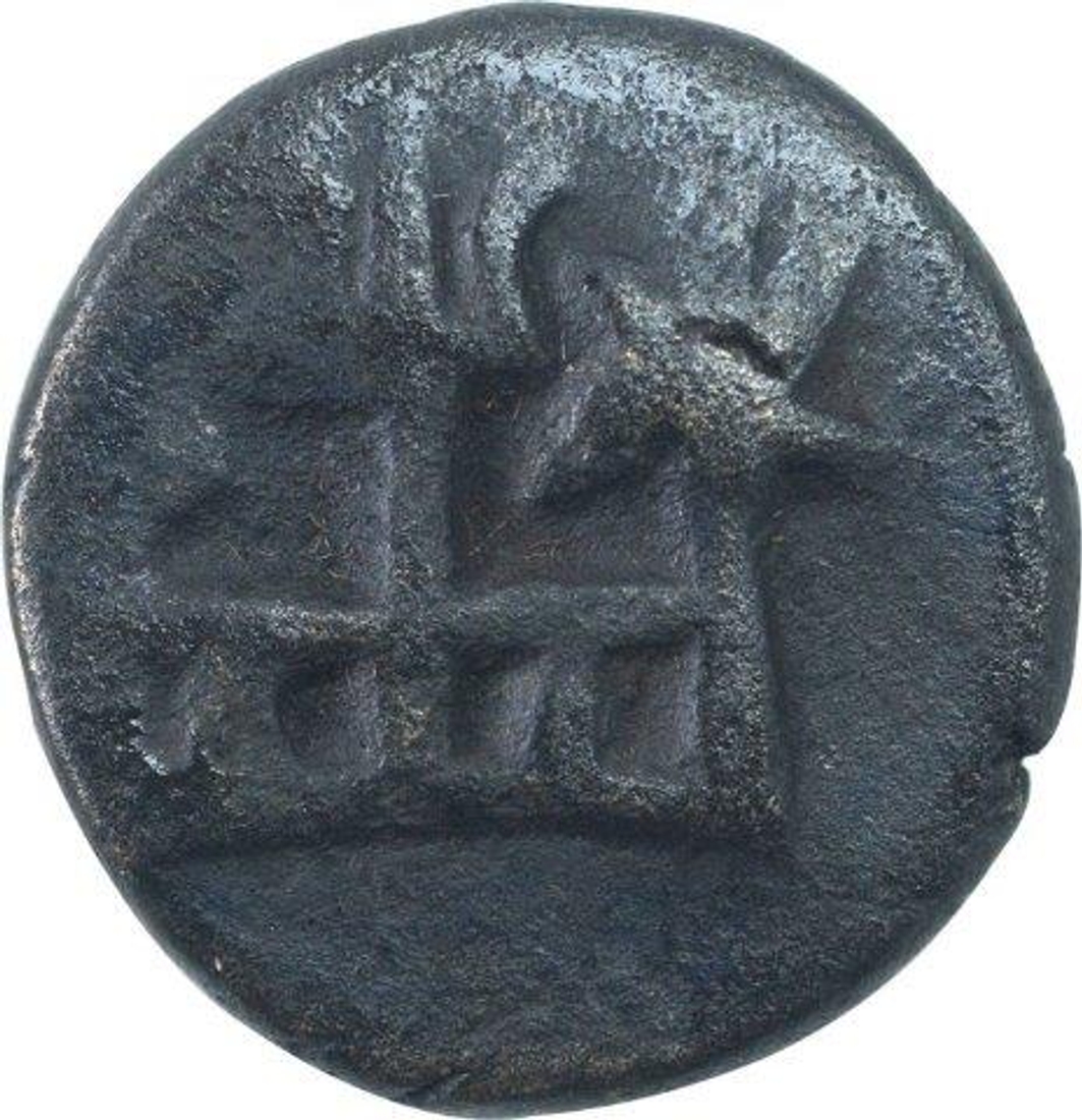 Copper Quarter Karshapana Coin of Rudramitra of Panchal Dynasty.