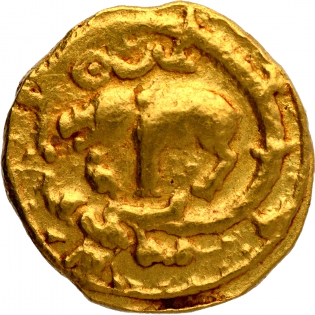 Exceptionally Rare Gold Gadyana Coin of Chalukyas of Badami.