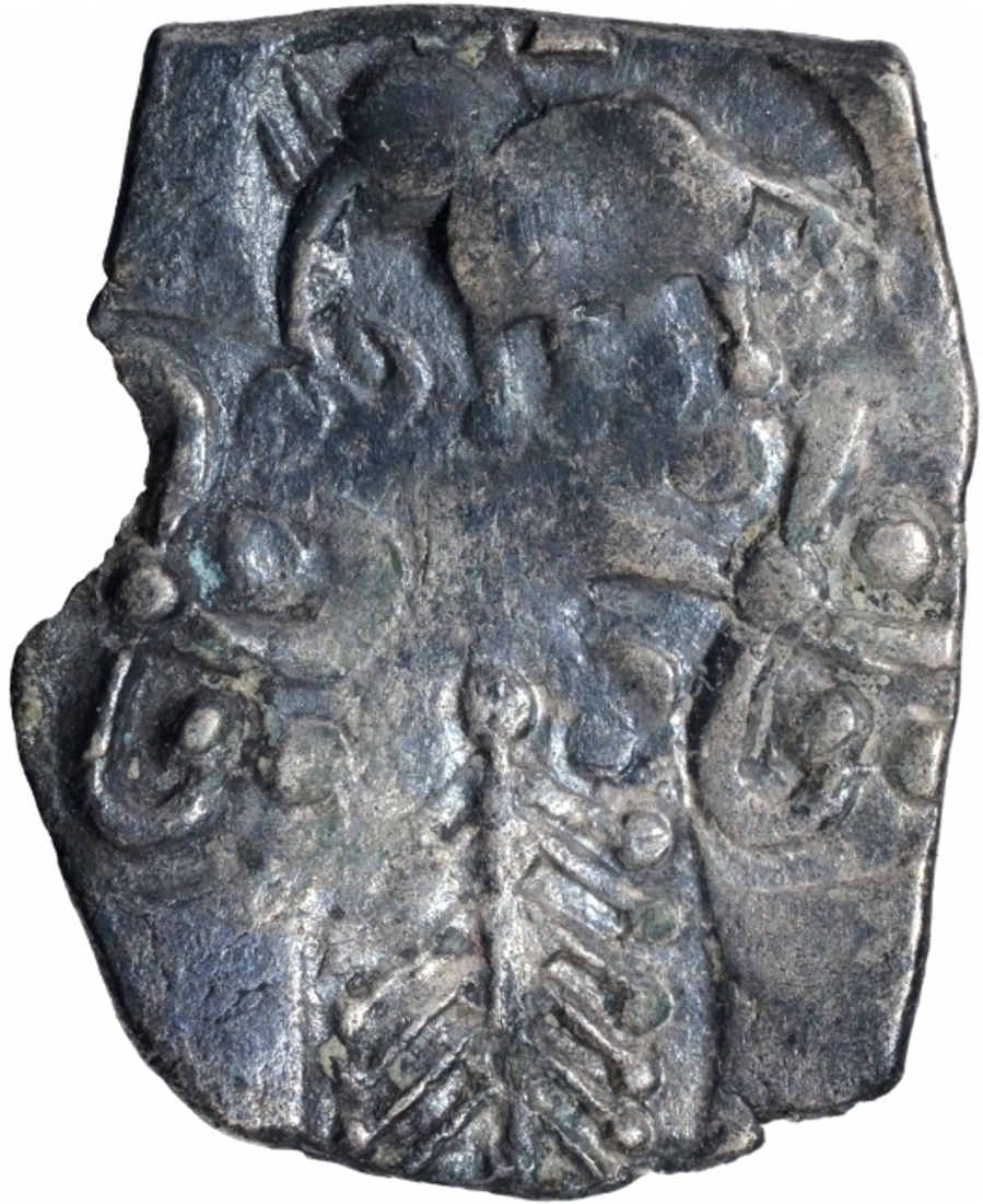 Punch Marked Silver Half Karshapana Coin of Andhra Janapada.