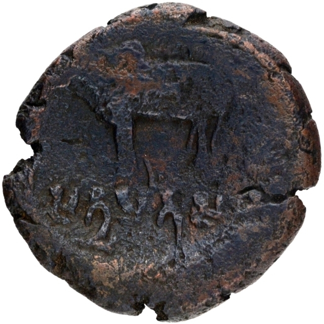 Copper Coin of Satyamitra of Mitra Kings of Kosala of Ayodhya.