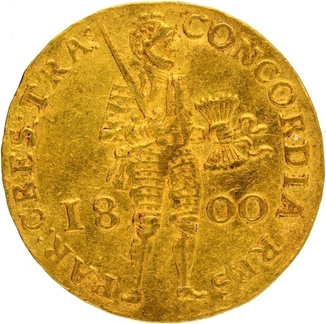 Gold One Ducat Coin of Netherlands of 1800. Auction 30