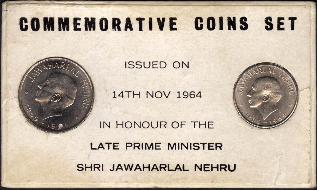 1964 Proof Set of Jawaharlal Nehru of Bombay Mint. Auction 36