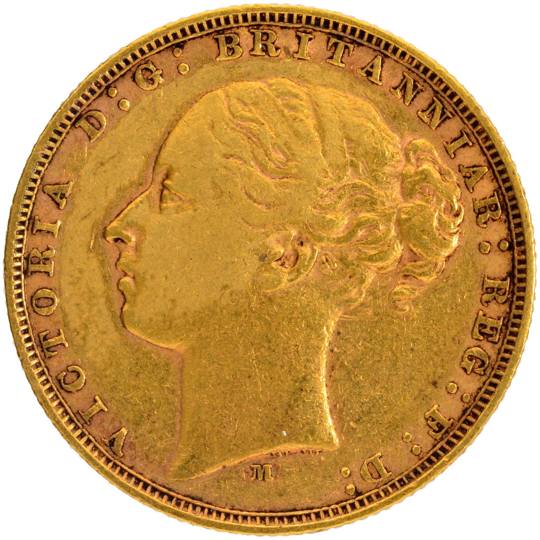 Gold Sovereign Coin of Queen Victoria of Australia of 1878