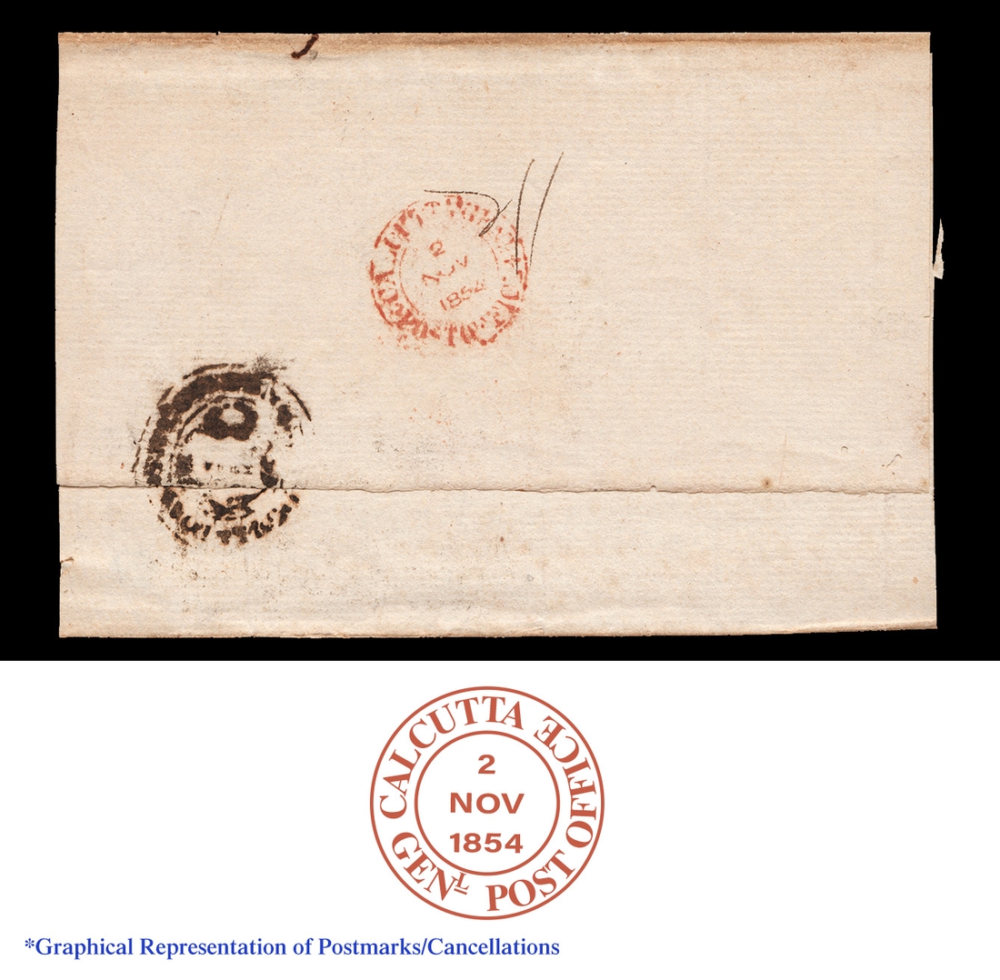 Rare Pre-Stamp Cover Letter to The Collector of Moorshedabad from Calcutta with endorsement On the Public Service only on Cover.