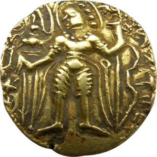 Gold Dinar Coin of Kumaragupta I of Gupta Dynasty of Archer type.