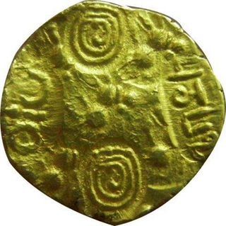 Punch Marked Gold Coin of Chalukya Dynasty.