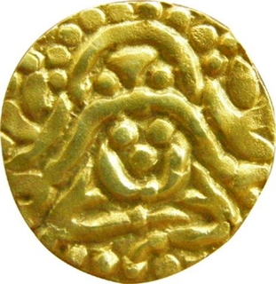 Base Gold Coin of Chandradeva of Chandellas of Kanauj.