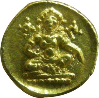 Gold Half Pagoda Coin of Krishnadevaraya of Vijayanagara Empire.