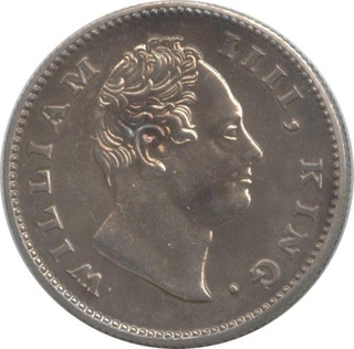 Silver Half Rupee of King William IIII of 1835.