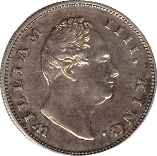 Silver One Rupee Coin of King William IIII of Calcutta Mint of 1835.