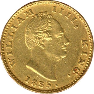 Gold Mohur Coin of King William IIII of 1835.