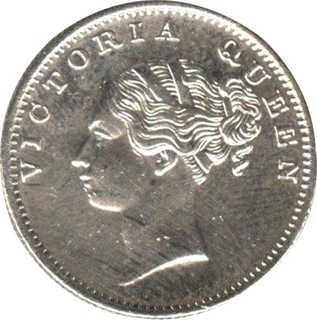 Silver Half Rupee Coin of Victoria Queen of 1840.