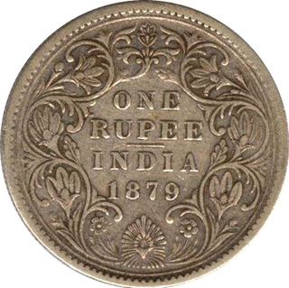 Silver Rupee Coin of Victoria Empress of 1879.