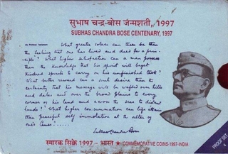 Proof Set of Subhash Chandra Bose Centenary of 1997 of Republic India.