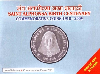 Proof Set of Saint Alphonsa Birth Centenary of 2009 of Republic India.