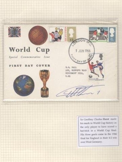 England Star Sir Geoffrey Charles Hurst Signed FDC. 1966. World Cup Special Commemorative Issue.