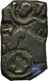 Kosala Janapada, Silver Karshpana, 4th B.C., Elephant, Taurine, Three ‘S’ symbol and Hollow Cross,  About Very Fine, Rare.