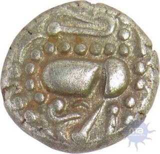 Paramaras of Malwa (AD 1200), Silver Dramma, Gadhaiya Derivative Coinage, (Ref# Deyell 167), About Very Fine, Scarce.