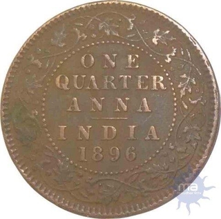 1896,Queen Victoria, 1/4 Anna.