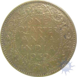 1939, King George VI, 1/4 Anna.