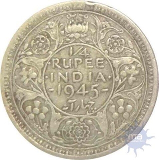  1945, King George VI, Silver 1/4 Rupee .