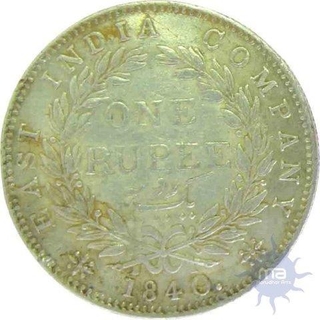 1840, Queen Victoria, Silver Rupee.