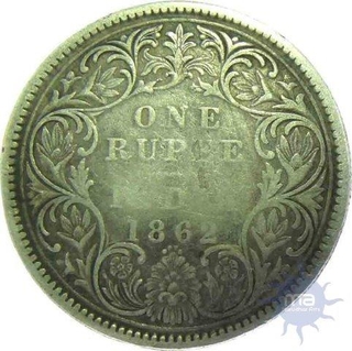 Silver Rupee, Queen Victoria, 1862.