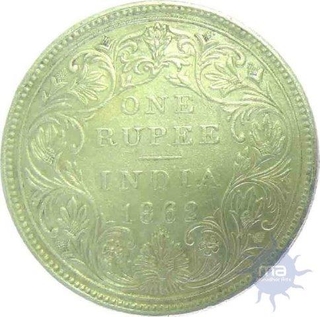 1862, Queen Victoria, Silver Rupee, Bombay Mint, A/II, 0/7, (PR#87), About Extremely Fine.