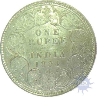 1884, Victoria Empress, Silver Rupee, A/I C'' Incuse, (PR#), About Uncirculated.