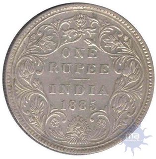 1885, Victoria Empress, Silver Rupee, A3 / I, Bombay Mint (PR # 168), About Fine, Extremely Rare.