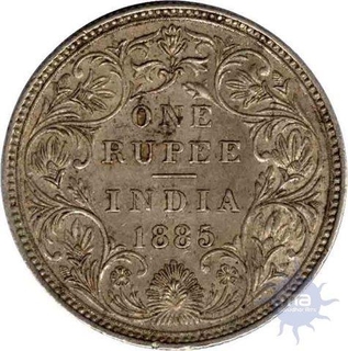 1885, Queen Victoria, Silver Rupee, Bombay Mint, A/II, "B" relief, (PR#168), About Extremely Fine. 