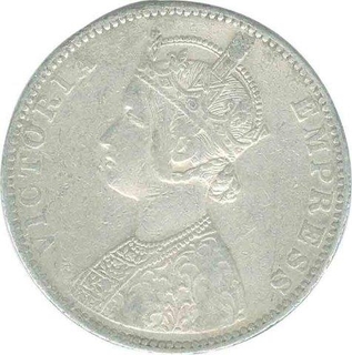 1898, Silver Rupee,Queen Victoria, B incuse, (PR#184), About Fine Fine.