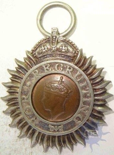 Medal, George VI, 1940, Indian Recruiting Badge, Silver and Bronze Metal, About Extremely Fine.