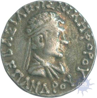 Silver Drachma Coin of Epander of Indo Greeks.