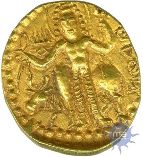 Gold Dinar Coin of Vasudeva I of Kushan Dynasty.