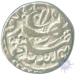 Silver Rupee of Akbar of Allahabad Mint.